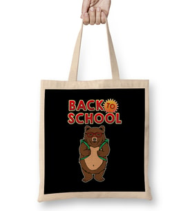 Cute Back To School Adorable Bear With Backpack Bez Çanta Uzun Saplı