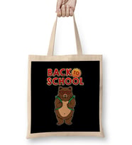Cute Back To School Adorable Bear With Backpack Bez Çanta Uzun Saplı