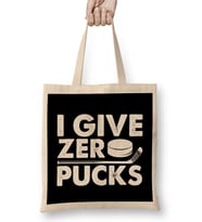 Funny I Give Zero Pucks Ice Hockey Players Pun Bez Çanta Uzun Saplı