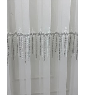 NİVEMESHOME 2571 V -105 REİNA GÜMÜŞ 1/2,5 PİLELİ BAMBU TÜL PERDE