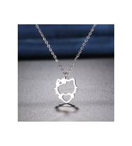 925 Ayar Gümüş Hello Kitty Kalp Kolye