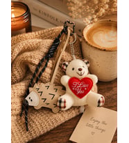 3 Lü Set Sevimli Ayıcık & Kirpi Charm Seti – Çanta ve Anahtarlık Aksesuarı - Kedili Kanca