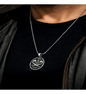 Erkek Gümüş Kolye - Oval Çift Vav Model • Sevgiliye • Eşe • Babaya • Hediye Kolye (Silver)