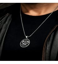 Erkek Gümüş Kolye - Oval Çift Vav Model • Sevgiliye • Eşe • Babaya • Hediye Kolye (Silver)