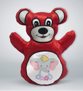 BK Gift Sevimli Fil Tasarımlı Kırmızı Ayıcık Yastık-1