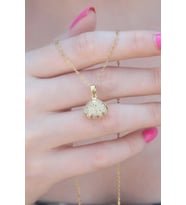 Pilelistore  316L Çelik Gold Renk Açılır Midye Model Kadın Kolye