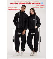 Unisex (Kadın-Erkek) Klasik Model Termal Sauna Eşofman Takımı Terleme eşofmanı (Siyah)
