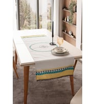 Safran Luxe, Duck Keten Runner, Premium Seri Kaymaz Runner 45x140 (Sarı)