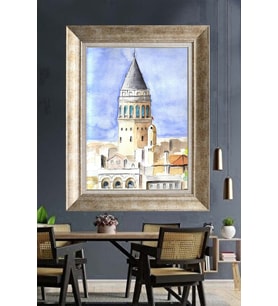 GÜMÜŞ ÇERÇEVELİ PASPARTULU TABLO V38