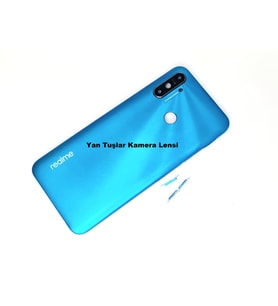 Tkgz Oppo Realme C3 Kasa Arka PİL Batarya Kapağı MAVİ