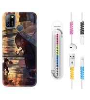 INFINIX Smart 4 5 6 Zero 8 S5 Pro Kılıf Kablo Koruma Spiral Silikon Kız ve Kedi 1762