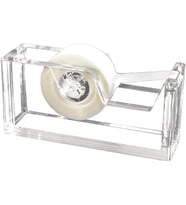 Şeffaf Akrilik Ofis Bant Dispenseri, Standart 3/4 "Yedek Rulolara, Ofis Düzenleyicisine, Masa Aksesuarına, 1.8" x 5.6" x 2.9", Tek Elle Dağıtım için Kaymaz Ayaklar