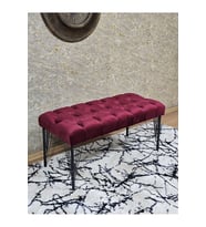 Siyah Boyalı Tel Ayaklı 90 cm Puf Bench - Puf - Bench - Kasalı Oturak - Oturak - Yatak Ucu Puf Bordo Renk 90 x 41 Boyut/Ebat (Çok Renkli)