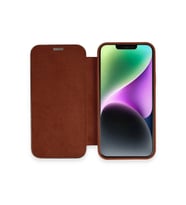 Pilelistore   iPhone 12 Kılıf Dolpin Kapaklı - Kahverengi