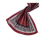 Ecenur Soft Pamuk Leopar Desenli Etnik Şal (Bordo)