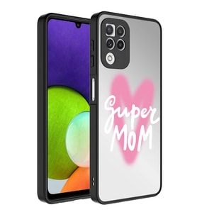Galaxy A22 4G Kılıf Aynalı Desenli Kamera Korumalı Parlak Zore Mirror Kapak