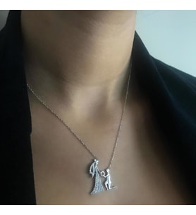 Rodaj Kaplama Benimle evlenirmisin Gümüş kolye (Karışık)
