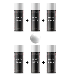 6 Adet Ral 9003 Parlak Beyaz Sprey Boya 400 Ml.