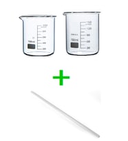 Beherglas 100ml cam beher + 150ml cam beher + 6mmx200mm Baget cam çubuk