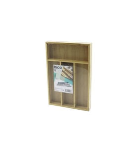 4 BÖLMELİ AHŞAP BAMBU KAŞIKLIK  24X33CM (5343)