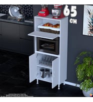 Eliusta Rona 65 cm Çok Amaçlı Mutfak Kiler Dolabı Raflı Mikrodalga Fırın Standı Banyo Dolabı 65x150x32 cm