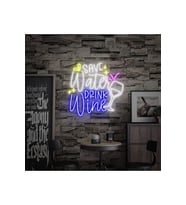 Save Water DRINK Wine Yazılı ve Şekilli Neon Tabela