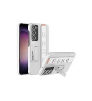 Samsung Galaxy S23 Plus Uyumlu Kılıf Standlı El Tutacaklı Zore Band Kapak (Gümüş)