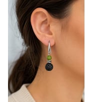 Yeşim ve Lav Taşı Sallantılı Çelik Küpe Doğaltaş Küpe