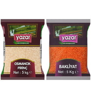 Yazar Osmancık Pirinç 5 Kg. + Kırmızı Mercimek 5 Kg.