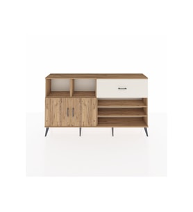Arges Konsol 6 Raflı Tek Çekmeceli 2 Kapaklı 176x30x99 Çam-Çam/Aytaşı