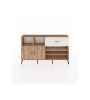 Arges Konsol 6 Raflı Tek Çekmeceli 2 Kapaklı 176x30x99 Çam-Çam/Aytaşı