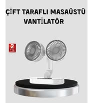 USB Şarjlı Çift Kafalı Vantilatör – 720° Döner Başlık ve Sessiz Çalışma Özelliği