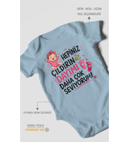 Dayıya Özel Kısa Kollu Bebek Body %100 Pamuk