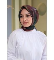 Afvente Soyut Desen Bordo Pamuk Eşarp (20)