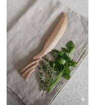Zeytin el yapımı sebze yesiilik bıçağı (Ekru - Kahverengi)