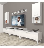 Decoraktiv Ekoflex 270DA Slm Silver Tv Ünitesi Tv Sehpası - Parlak Beyaz