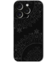İphone 15 Pro Max Kılıf HD Desen Baskılı Kılıf - Siyah Mandala