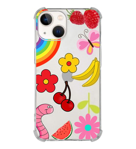 PrintiFy Apple iPhone 13 Mini Uyumlu Water Color 5 Baskılı Şeffaf Köşe Korumalı Antişok Kılıf