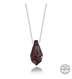 Swarovski Crystal Taşlı Ametist Gümüş Kadın Kolye