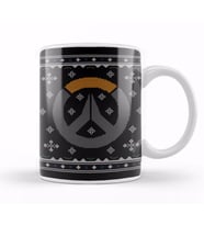 Christmas Overwatch Logo Knit Pattern Kupa Bardak Porselen