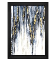 Soyut Şekiller Motifli Kanvas Tablo 80 x 110 cm Siyah Çerçeve