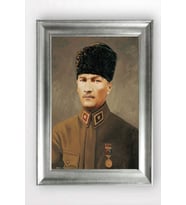 Gümüş Çerçeveli Atatürk Tablo cv1217