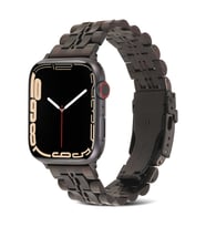 Apple Watch Ultra 49mm Uyumlu Kordon KRD-54 Metal Strap Kayış (Siyah)