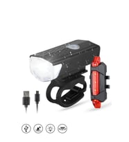 Usb Şarjlı Bisiklet Ön-arka Far Stop Lambası Seti (Kırmızı)