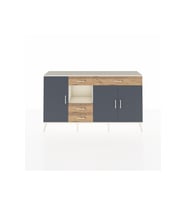 Arges Konsol 4 Raflı 4 Çekmeceli 3 Kapaklı 176x30x99 Aytaşı-Antrasit/Çam