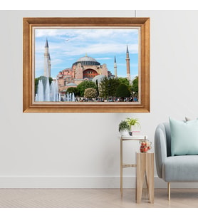 Altın Varaklı Çerçeveli Paspartulu  Tablo zv1641 (Gold)