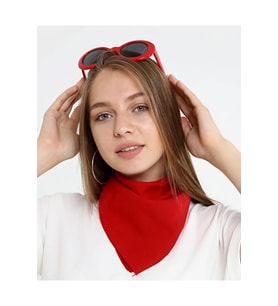 Kırmızı Düz Fular - Bandana - 23 Nisan, 29 Ekim, 30 Ağustos, 19 Mayıs Tören  %100cotton