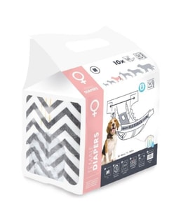 M-PETS Dıapers Dişi Köpekler İçin Külot (M) 10Lu (Bel Çevresi 28-48 cm)