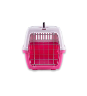 Taşınabilir Kedi Ve Köpek Taşıma Çantası Orta Boy- Pembe/Beyaz