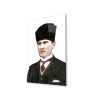 Atatürk Cam Tablo 4mm Dayanıklı Temperli Cam, Atatürk Glass Wall Art (Çok Renkli)